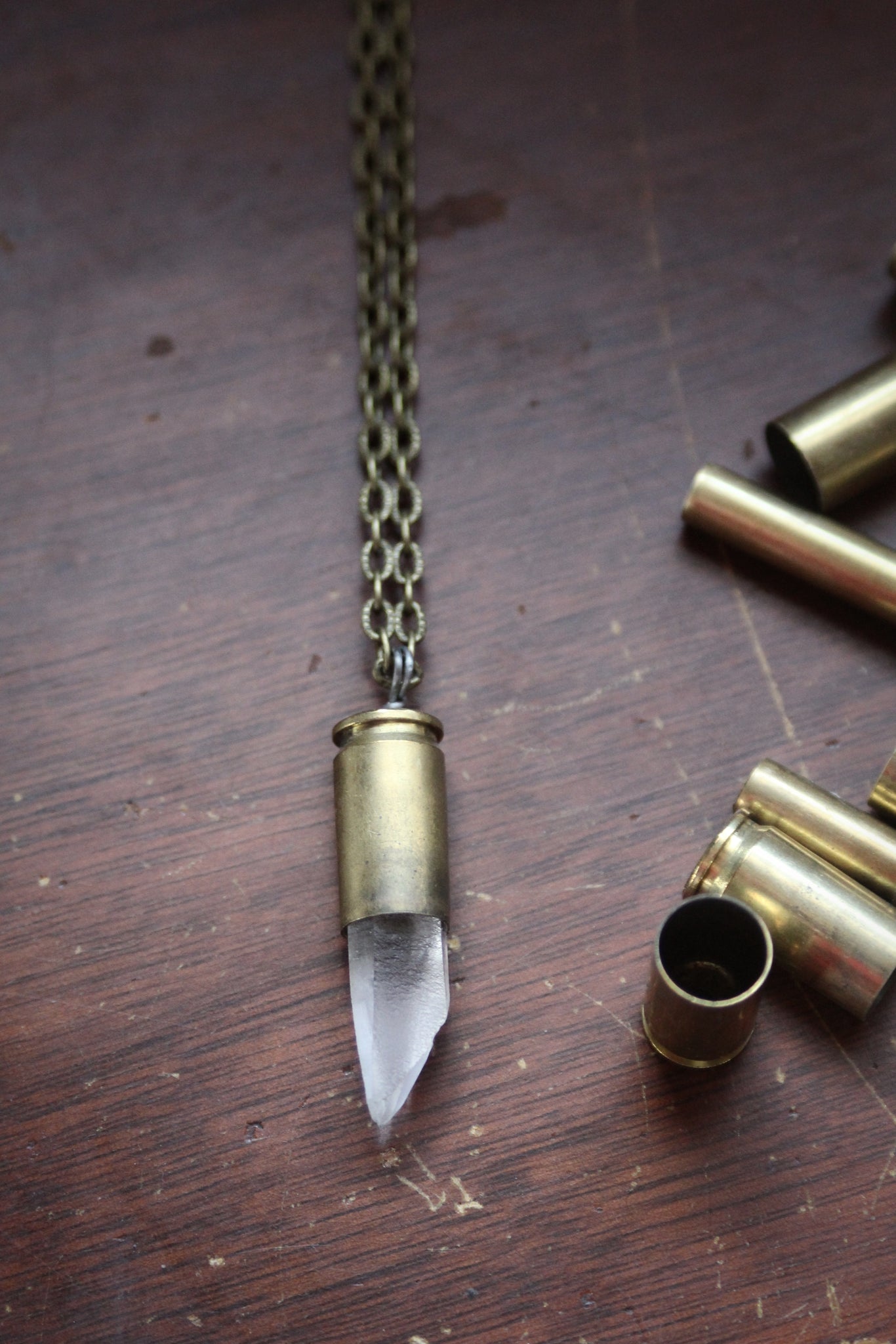 Recycled Bullet Casing Crystal Necklaces – Earthbound Jewellery Co.
