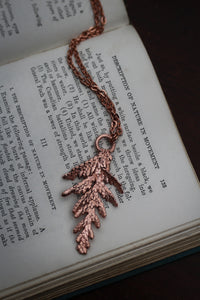 Real Cedar Encased in Copper - Necklace