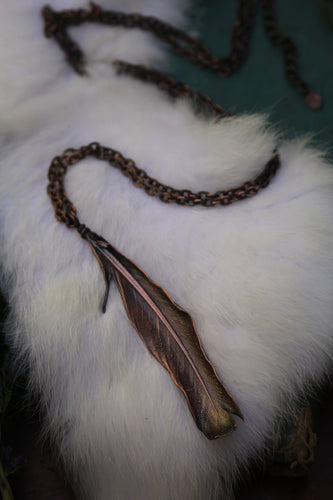 Real Electroformed Feather Necklace - Ethically Sourced