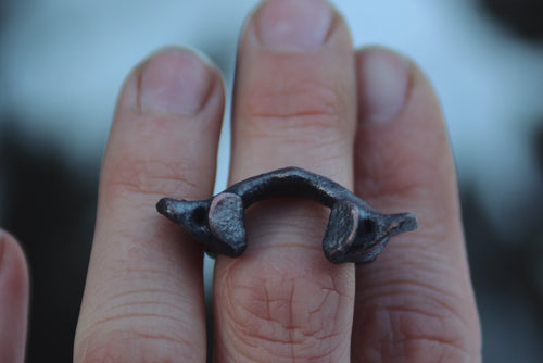 Electroformed Raccoon Vertebrae Ring