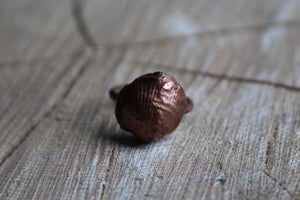 Copper Electroformed - 400 Million Year Old Fossilized Shell - Ring