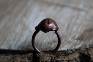 Copper Electroformed - 400 Million Year Old Fossilized Shell - Ring