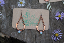 Load image into Gallery viewer, Dangle Earrings - Recycled Copper - Porcupine Quills - Sodalite - Opalite