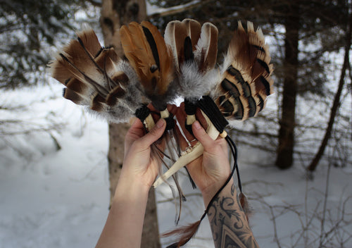 Handmade Smudging Feather Fans