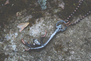 Bird Medicine - Real Electroformed Bird Foot + Herkimer Diamond