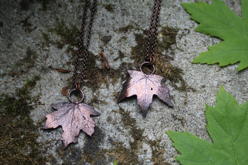 Real Electroformed Canadian Maple Leaf Necklace -