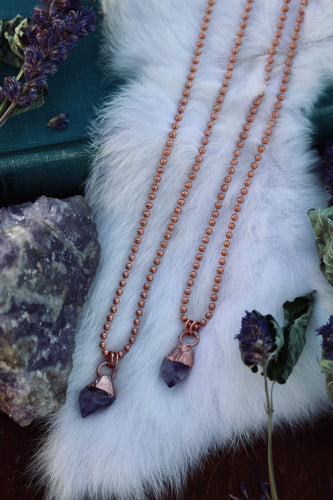 Minimalist Amethyst Copper Necklace